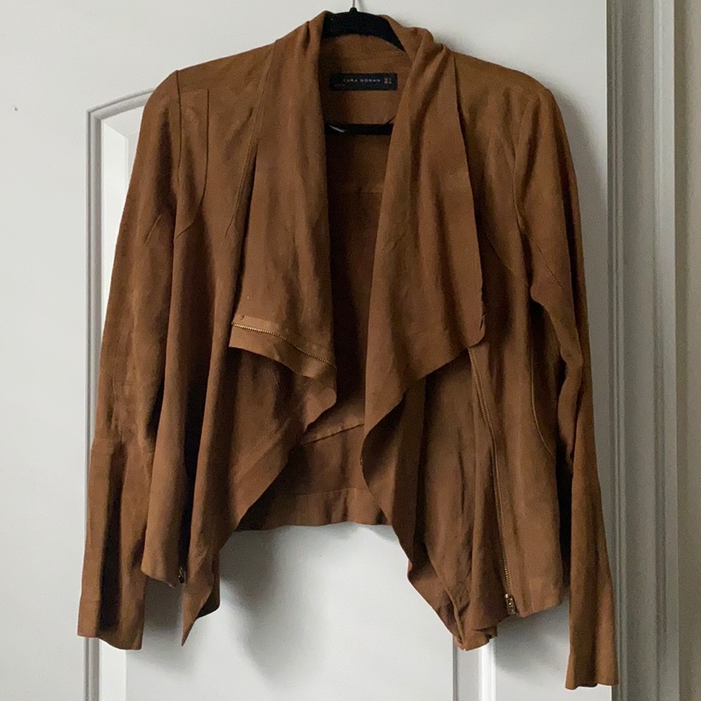 📦 MOVING SALE 🤑 ZARA | 100% Goat Leather Jacket with Gold Zippers